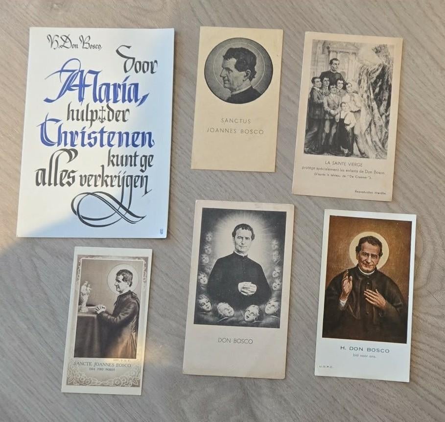 Don Bosco bidprenten 6 stuks, Collections, Images pieuses & Faire-part, Image pieuse, Enlèvement ou Envoi