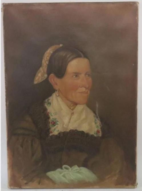 antiek portret schilderij dame Biedermeier 1850, Antiek en Kunst, Kunst | Schilderijen | Klassiek, Ophalen