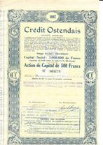 Crédit Ostendais - 1934, 1920 à 1950, Action, Enlèvement ou Envoi