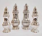 2 Peper en 2 zoutvaten in verzilverd., Antiek en Kunst, Ophalen of Verzenden