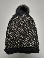 Bonnet noir à pompon et strasses neuf -, Sans marque, Bonnet, Enlèvement ou Envoi, Neuf