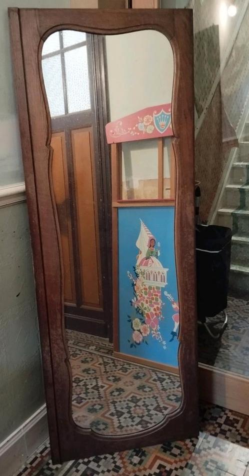 Spiegeldeur uit oude eiken kleerkast 170cm/62 cm, Huis en Inrichting, Woonaccessoires | Spiegels, Ophalen