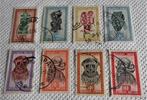 set van 8 postzegels - Belgisch Congo - gebruikt, Zonder envelop, Gestempeld, Overig, Overig