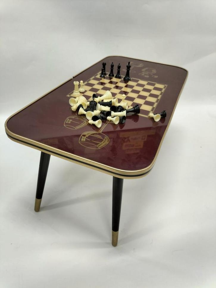 Vintage schaak tafeltje, Antiek en Kunst, Curiosa en Brocante, Ophalen