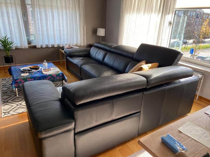 Lederen hoekzetel, Huis en Inrichting, Zetels | Complete zithoeken, Zo goed als nieuw, Leer, Ophalen