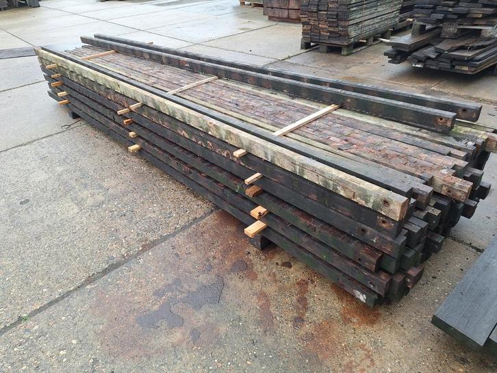 Hardhouten  regels balken 4x7cm gebruikt, Tuin en Terras, Palen, Balken en Planken, Balken, Ophalen