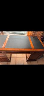 Mooie bureau in hout en leder, Huis en Inrichting, Bureaus, Ophalen
