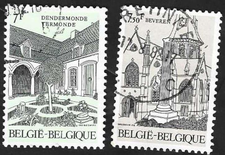 2 Postzegels België 1982 Toerisme, Timbres & Monnaies, Timbres | Europe | Belgique, Affranchi, Timbre-poste, Autre, Enlèvement ou Envoi