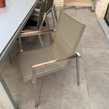 tuintafel met 8 stoelen, Tuin en Terras, Ophalen, Gebruikt