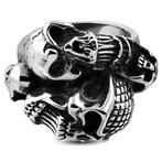 Bague biker tête de mort en acier inoxydable poli, Bijoux, Sacs & Beauté, Enlèvement ou Envoi, Neuf, Fer ou Acier, Femme ou Homme