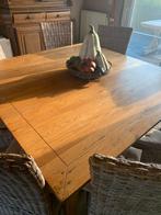 Table en chêne et 8 chaises en osier, Enlèvement, Comme neuf, Campagne, 6 à 8 chaises