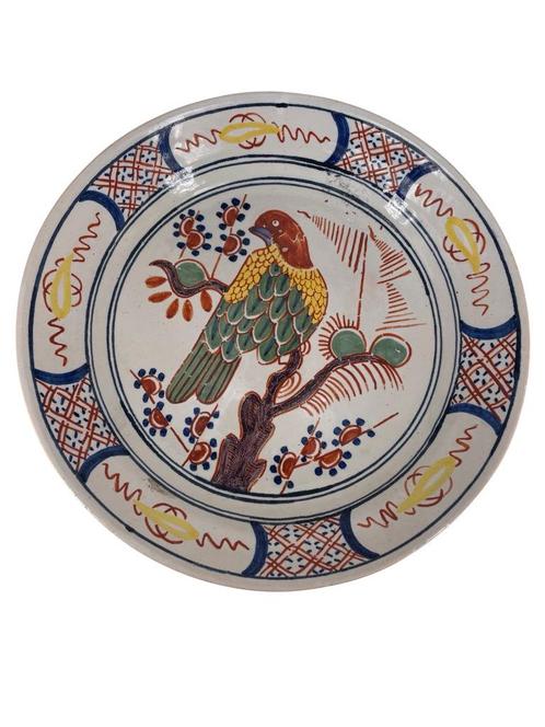 Compotier en Faïence de Desvres Style Delft - Décor d'Oiseau, Antiquités & Art, Antiquités | Céramique & Poterie, Enlèvement ou Envoi