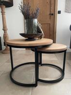Salontafels in massieve eik, Huis en Inrichting, Ophalen, Minder dan 45 cm, Minder dan 55 cm, Rond