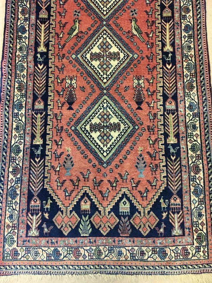 Handgeknoopte Perzische Ghachgoul/Qashqai loper 255x85 - Wol, Huis en Inrichting, Stoffering | Tapijten en Vloerkleden, Gebruikt