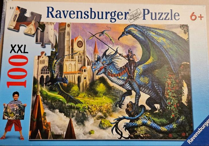 Puzzels dinosauriërs en drakenrijder, Hobby en Vrije tijd, Denksport en Puzzels, Zo goed als nieuw, Legpuzzel, Minder dan 500 stukjes