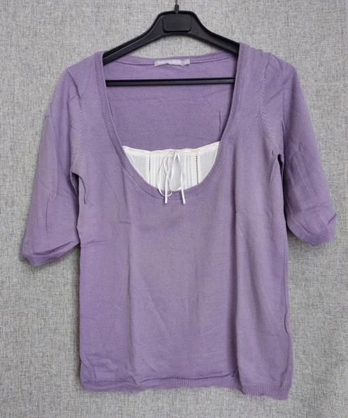 Pull mauve fin manches courtes taille 38/40, Kleding | Dames, Truien en Vesten, Gedragen, Maat 38/40 (M), Paars, Ophalen of Verzenden