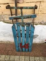 Vintage houten slede met metalen frame, Ophalen, Gebruikt