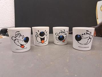 Vintage 4 coquetiers Dommel Cubitus Dupa Le Lombard 2002., Enlèvement ou Envoi, Neuf, Céramique, Autres types