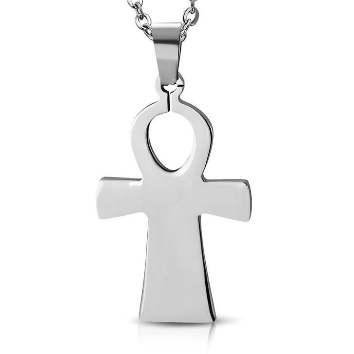 Anch Ankh kruis hanger in edelstaal - OP=OP - OPRUIMING!, Handtassen en Accessoires, Kettinghangers, Nieuw, Overige materialen