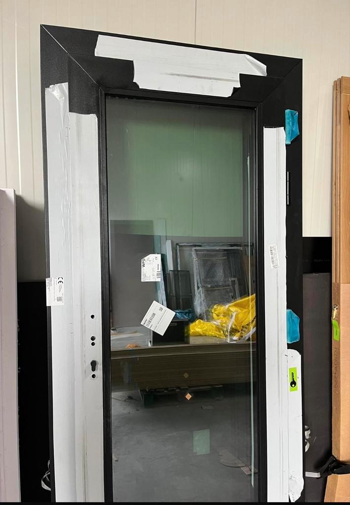 Deur antraciet – 1040 x 2170 mm – zwart beslag, Bricolage & Construction, Fenêtres & Moustiquaires, Neuf, Porte extérieure, 215 cm ou plus