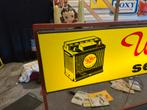 Wilco Accus oud reclame rek / lichtbak, Ophalen, Gebruikt, Reclamebord
