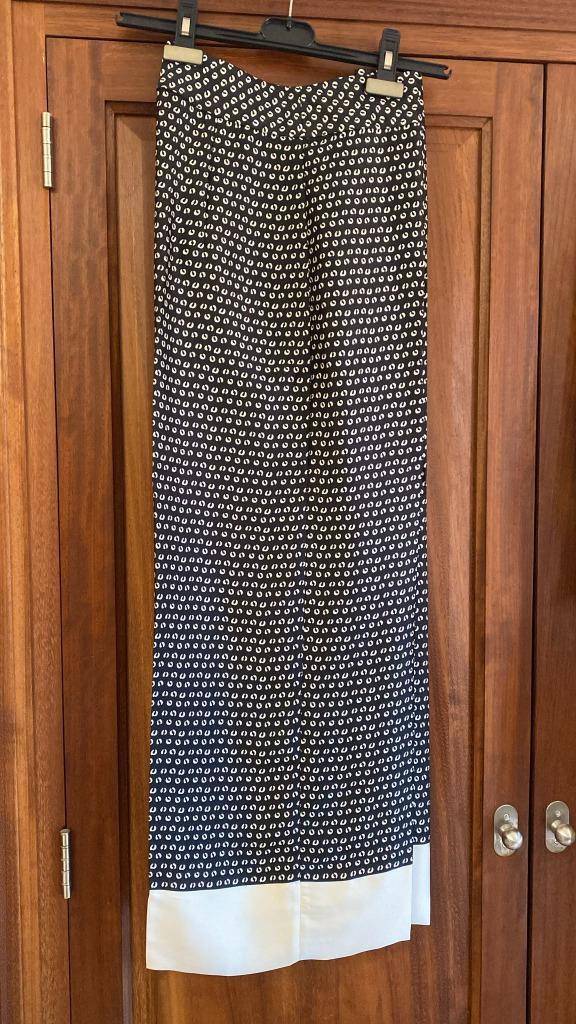 nieuw zwart crème lange broek wijde pijpen 100% zijde , S, Kleding | Dames, Broeken en Pantalons, Nieuw, Maat 36 (S), Zwart, Lang