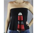 Zwart-rood topje van Pussy deluxe - NIEUW - Maat small, Kleding | Dames, Ophalen of Verzenden, Rood