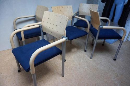5x armstoelen/ vergaderstoelen, Arge2 Wiesner Hager, 1980s, Huis en Inrichting, Stoelen, Gebruikt, Twee, Hout, Metaal, Stof, Ophalen