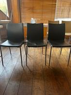 Lot de 7 chaises Zanotta en cuir noir, Enlèvement, Comme neuf, Noir, Cuir