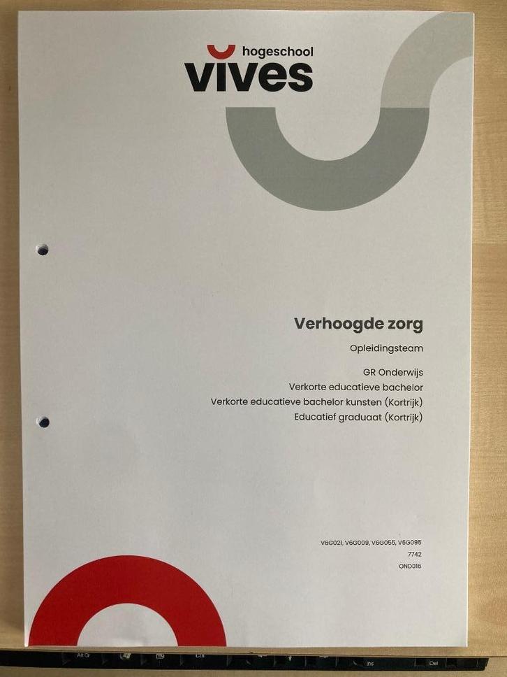 Cursus Vives VEB : Verhoogde zorg 2025-2026, Boeken, Studieboeken en Cursussen, Nieuw, Ophalen of Verzenden