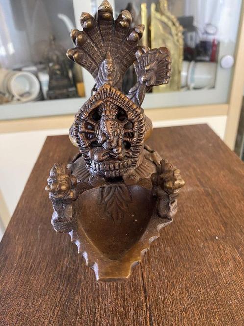 Newari culturele Ganesh Sukunda-boterlamp, Huis en Inrichting, Woonaccessoires | Boeddhabeelden, Gebruikt, Ophalen of Verzenden