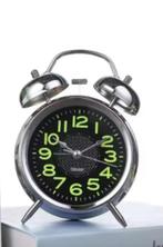Vintage stijl metalen wekker analoog met bellen (12cm), Ophalen of Verzenden, Nieuw, Analoog