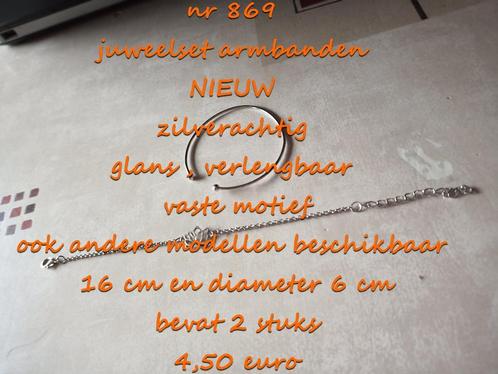 669. Juweelset : armbanden , NIEUW , verzending inbegrepen, Handtassen en Accessoires, Armbanden, Nieuw, Overige materialen, Zilver