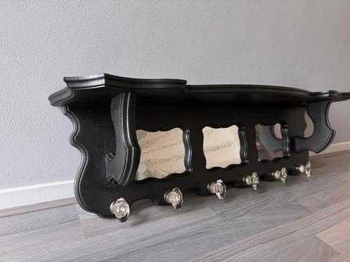 Antiek solid kapstok hout Zwart 98 cm, Huis en Inrichting, Woonaccessoires | Kapstokken, Hout, Ophalen of Verzenden