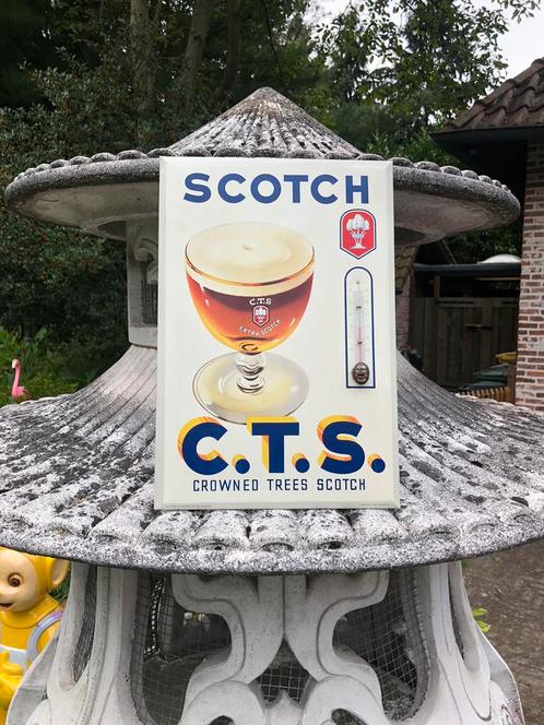 Blikken reclamebord Scotch C.T.S. Thermometer, Verzamelen, Merken en Reclamevoorwerpen, Zo goed als nieuw, Reclamebord, Ophalen of Verzenden