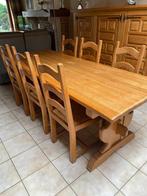 Volledige eetplaats vol eik, Ophalen, Gebruikt, Landelijk, 6 tot 8 stoelen