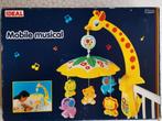 Muzikale mobiel Giraffe en dieren voor babybedje (of box), Ophalen of Verzenden, Gebruikt, Mobiel, Met geluid