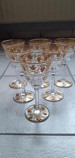 6 verres a eau grave d'or leon ledru val saint lambert 1926, Antiquités & Art, Enlèvement ou Envoi