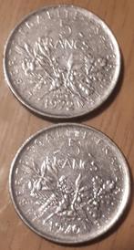 2 X FRANCE : 5 FRANCS 1970 & 1972 KM 926 a1, Postzegels en Munten, Ophalen of Verzenden, Frankrijk, Setje