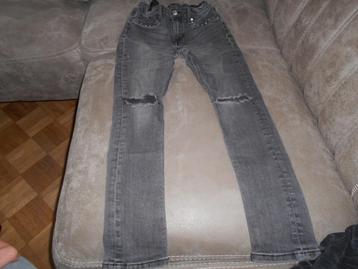 stoer grijs jeans broek maat 140