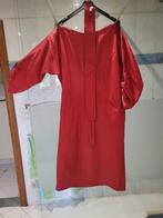 Dameskleed 42-44 leder, Kleding | Dames, Jurken, Maat 42/44 (L), Zo goed als nieuw, Knielengte, Rood
