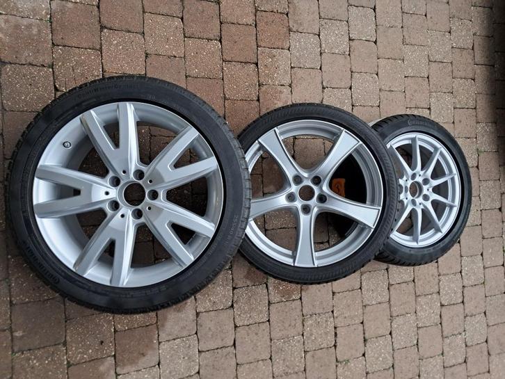 4 velgen 17 – 18 duim 5/112 winterbanden M+S:, Auto-onderdelen, Banden en Velgen, Velg(en), Winterbanden, Gebruikt, Ophalen