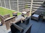 Steigerhout Tuinset met 4 Stoelen en Bijzet Tafeltje, Tuin en Terras, Ophalen, 4 zitplaatsen, Gebruikt, Bijzettafel