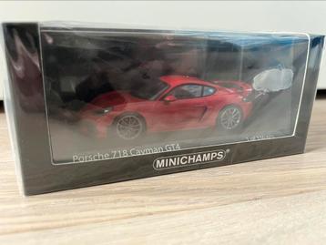 Porsche 718 Cayman GT4 2020 red Minichamps 1:43 beschikbaar voor biedingen