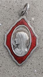 Medaillon, rood geëmailleerde Maagd Maria van Lourdes, Antiek en Kunst, Antiek | Religieuze voorwerpen, Ophalen of Verzenden