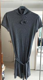 pull robe tunique manche court, col roulé léger, gris paille, Sisley, Ophalen of Verzenden, Zo goed als nieuw, Maat 36 (S)