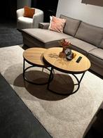 Eiken salontafel set van 2, Huis en Inrichting, Tafels | Salontafels, Ophalen, Zo goed als nieuw