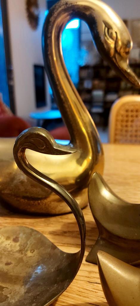 Messing zwanen, Antiek en Kunst, Antiek | Brons en Koper, Ophalen of Verzenden