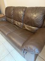 canapé cuir 3 places marron, Maison & Meubles, 200 à 250 cm, Banc droit, Enlèvement, Utilisé
