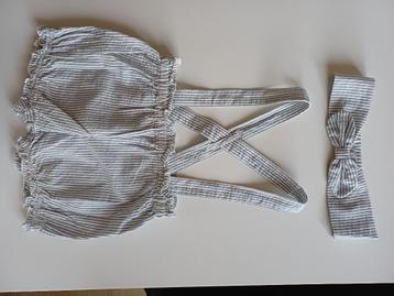 Salopette met bijpassende haarband maat 86 beschikbaar voor biedingen